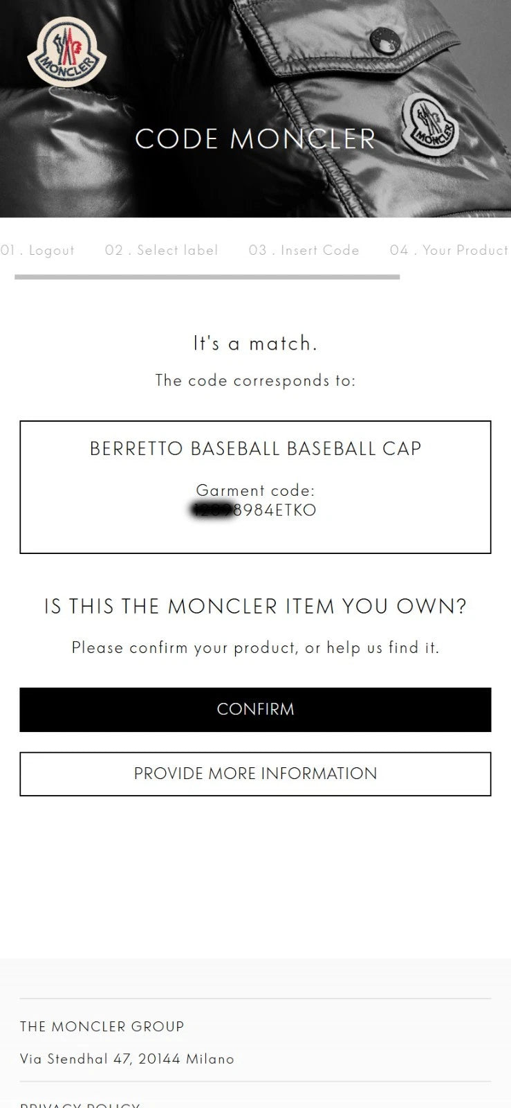 Moncler Navy Baseball Cap