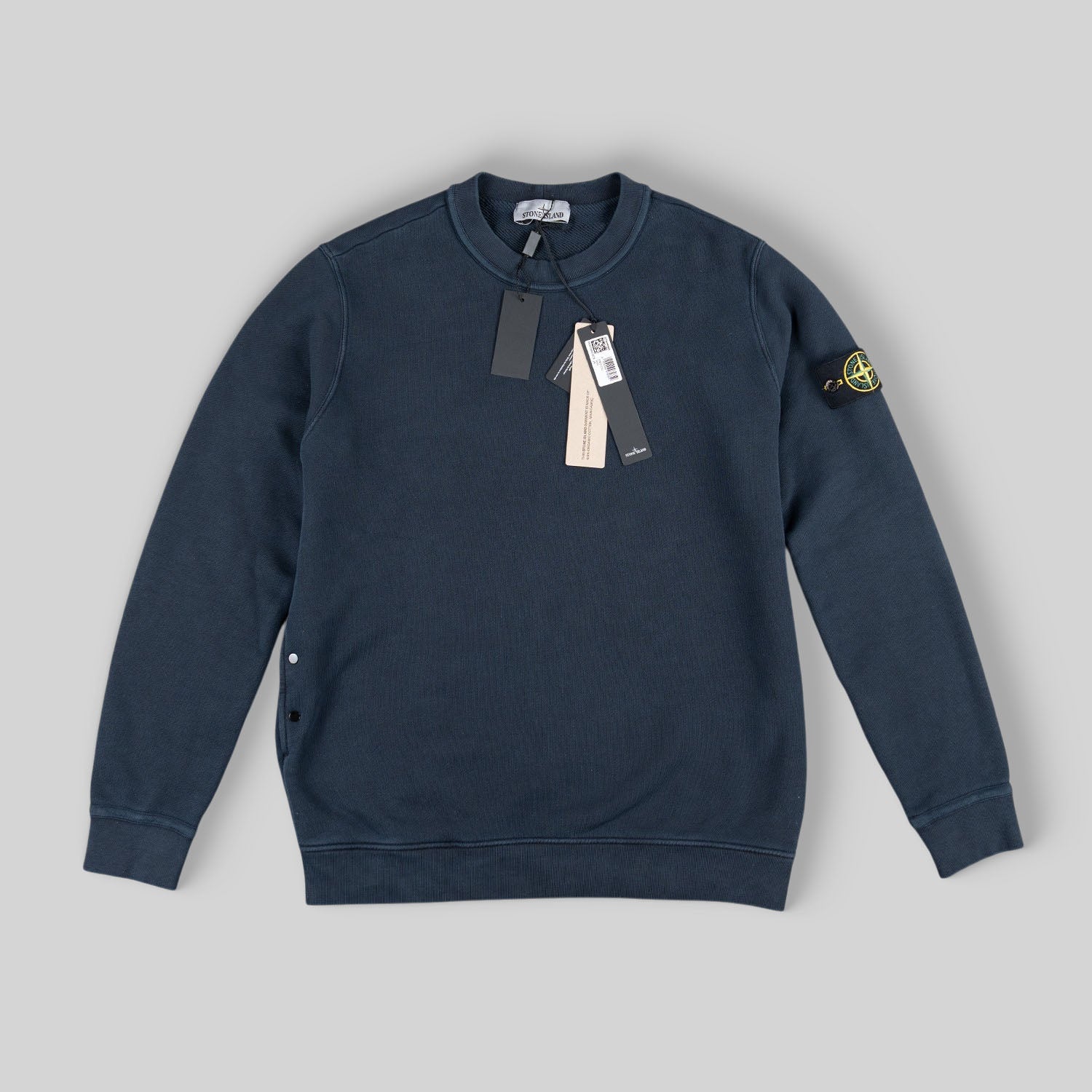 Stone Island Diagonal Fleece Old Effect Crew Neck Sweatshirt