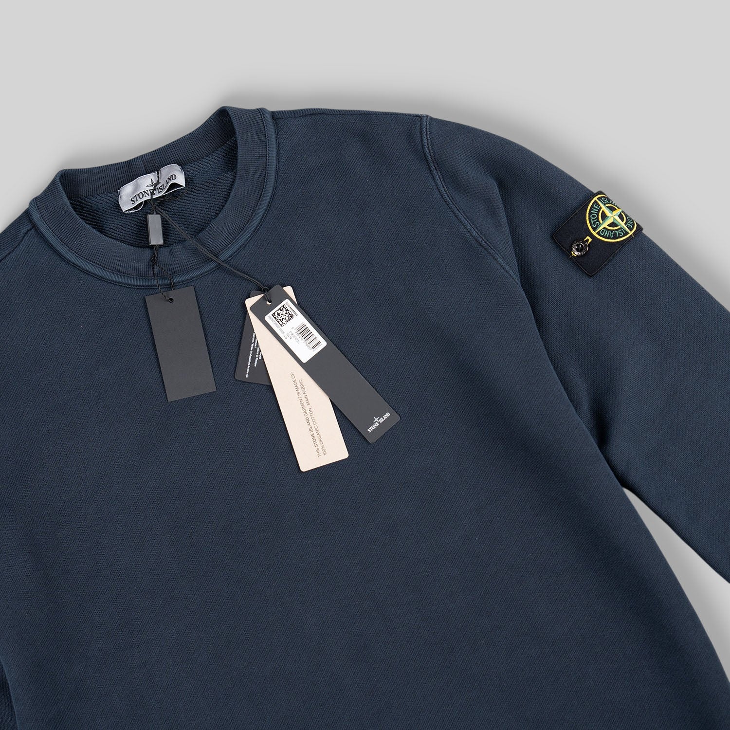 Stone Island Diagonal Fleece Old Effect Crew Neck Sweatshirt